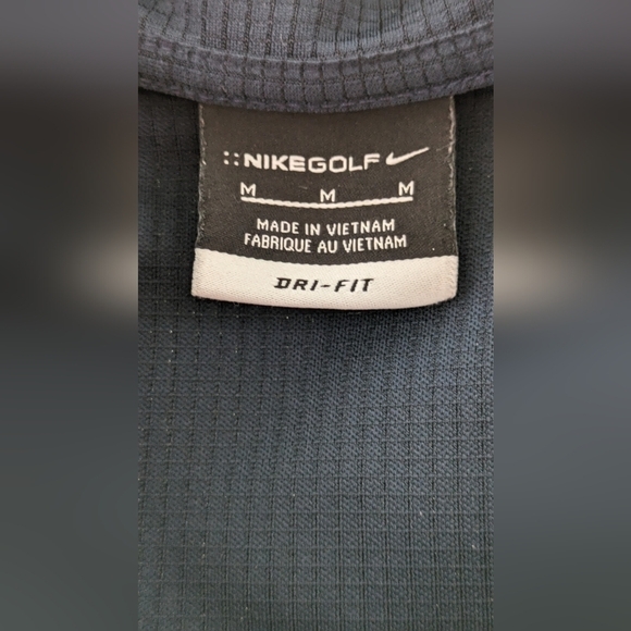 Nike Golf Dri-Fit navy textured performance polo Medium - Picture 3 of 5